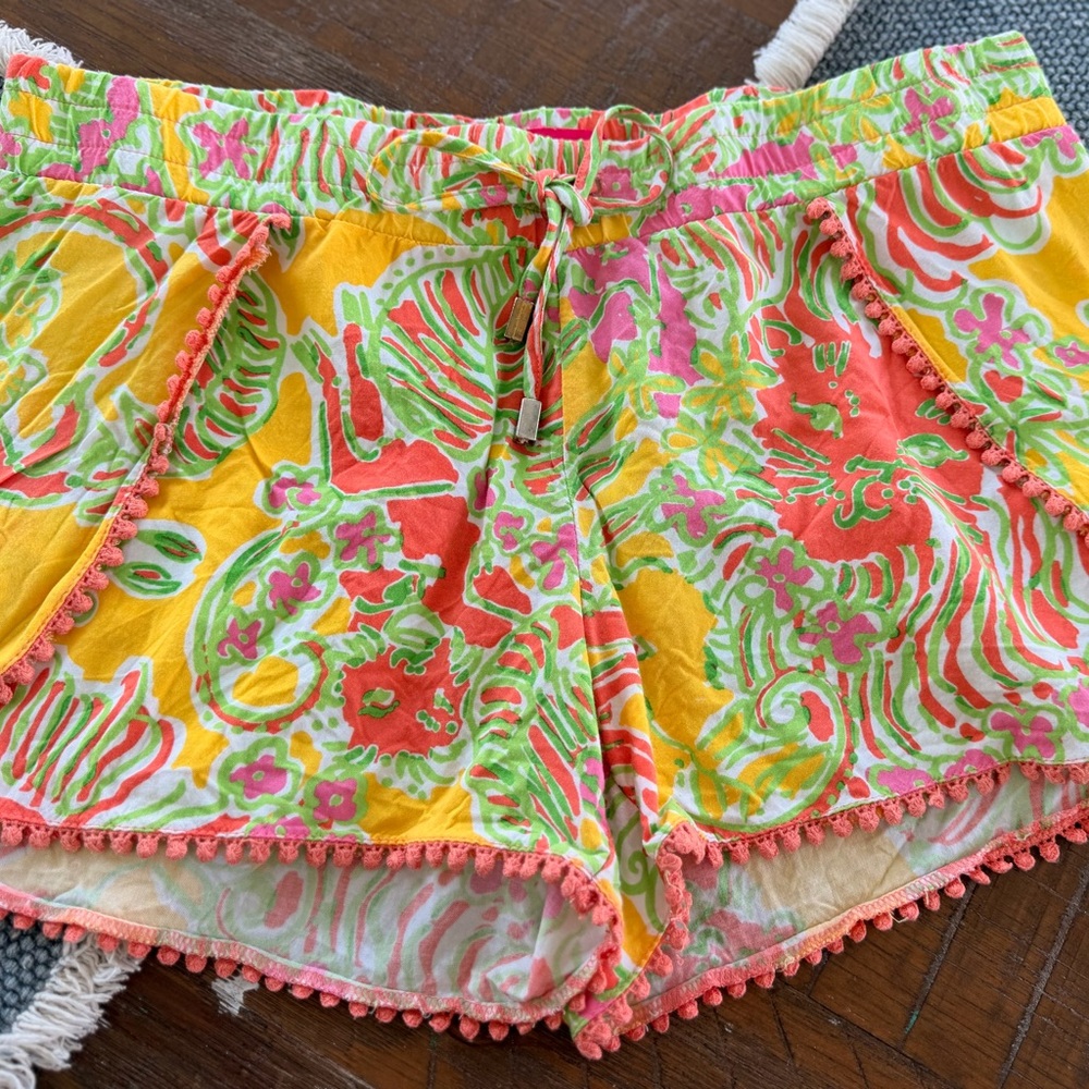 Lilly Pulitzer Happy Place Pom-Trim Shorts